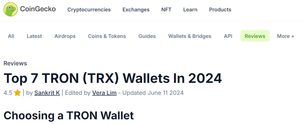 Tron wallets