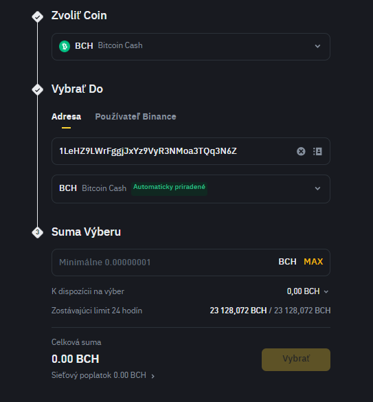 Binance 19 BCH