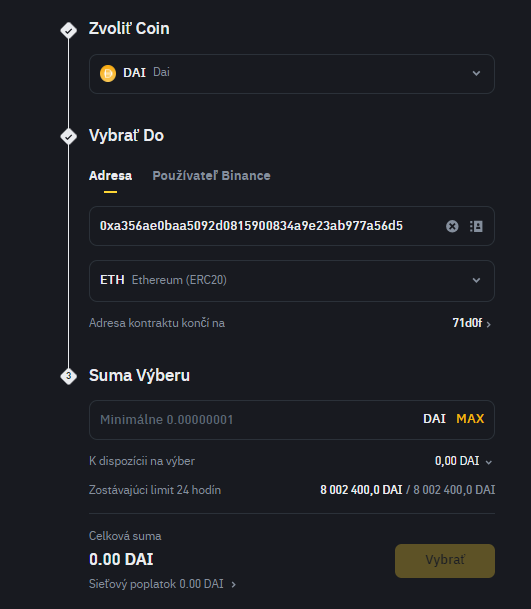 Binance 22 DAI