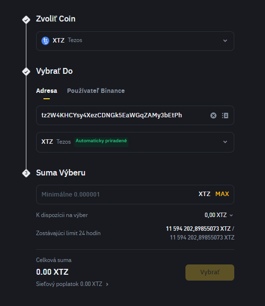 Binance 19 tezos