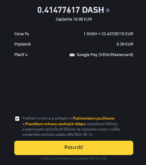 Binance 15 Dash