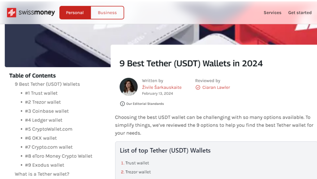 Tether wallets