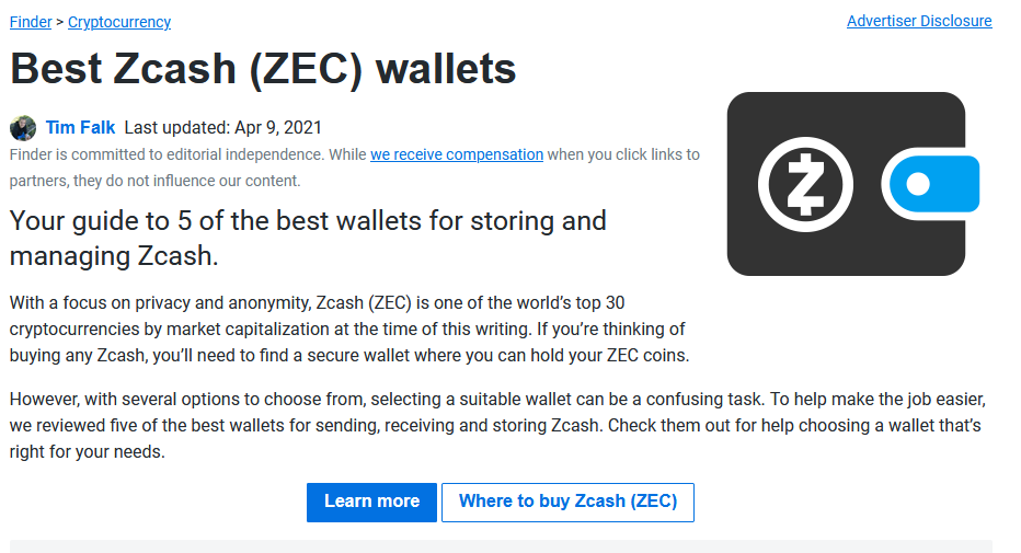Zcash wallets